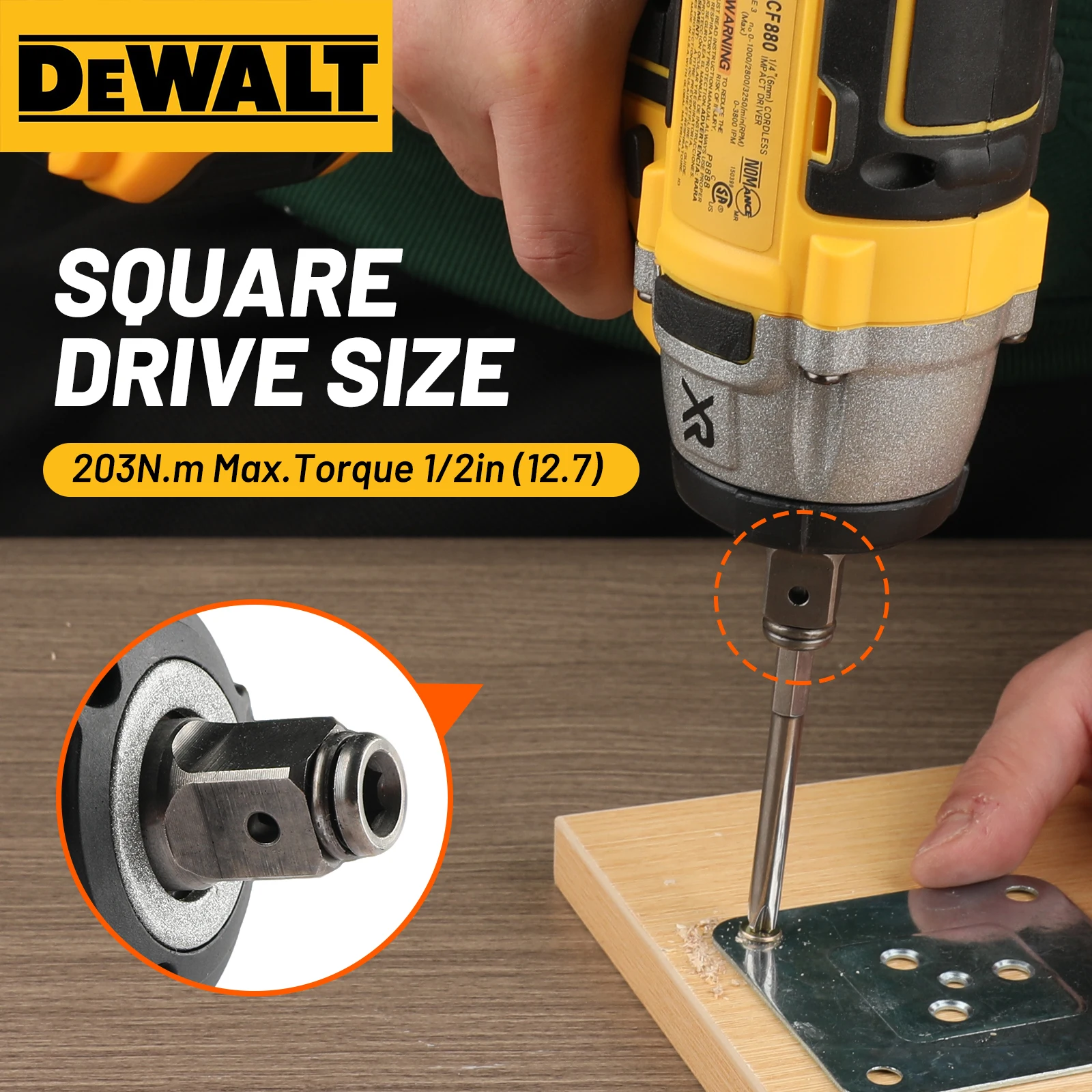 

Бесщеточный ударный гайковерт Dewalt DCF880, 203 Нм, крутящий момент, аккумуляторные электроинструменты для батареи Dewalt 20 В