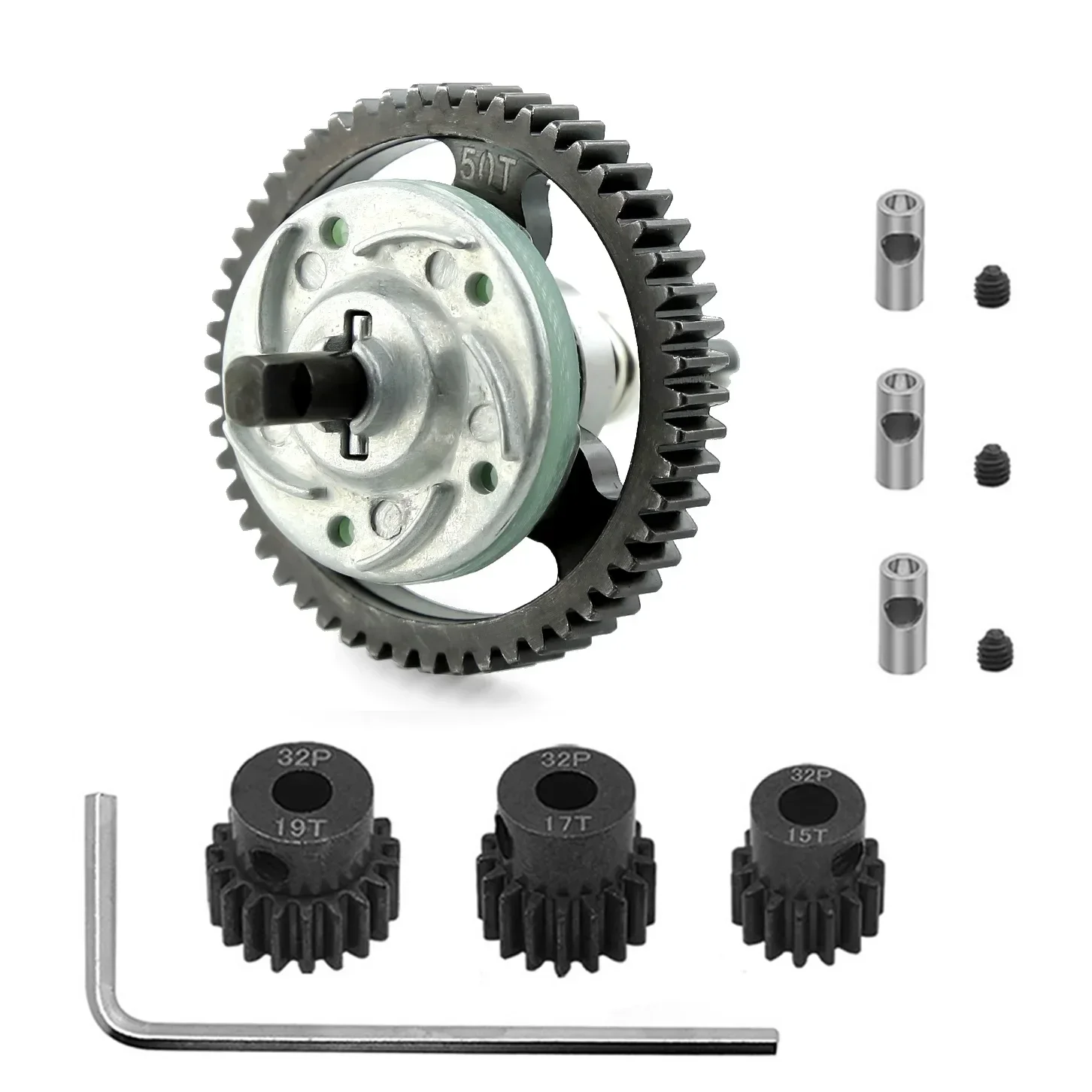 Metal 6878 Complete Slipper Clutch with 15/17/19T Pinion Gear for 1/10 Traxxas Slash Stampede Rustler 4x4 VXL Upgrade Parts