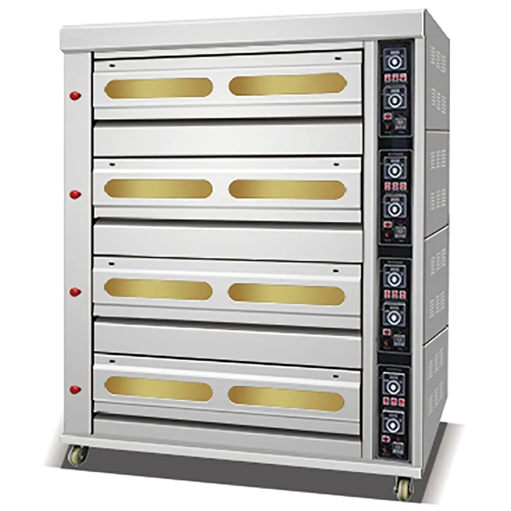 High quality Stainless Steel Gas bread baking oven  temperature control 4 decks 16 trays baking ovens for bread