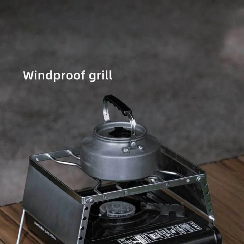 

Portable Windproof Outdoor Burner Support, Ultra-light, Stainless Steel, Height Adjustable, BBQ Grill, Camping Supplies
