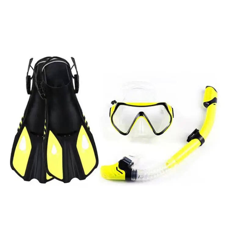

Diving Goggles Three-Window High Clear Diving Mask with Full Dry Snorkel and Adjustable Fins for Men Women Diving Equipment