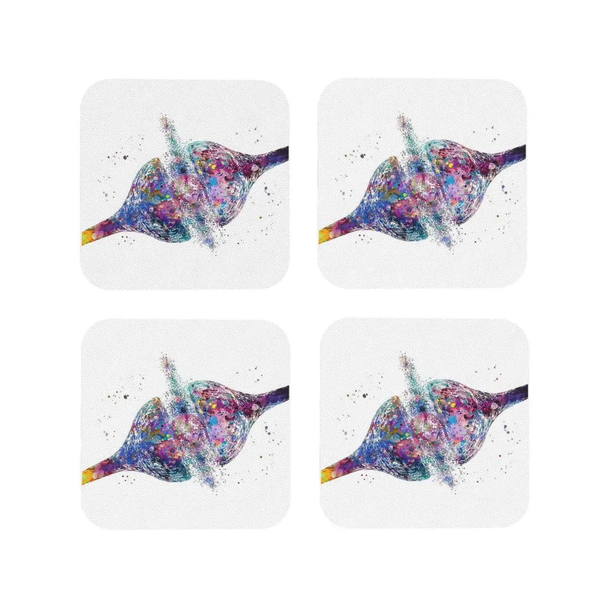 

Neuron Synapse Coasters Kitchen Placemats Non-slip Insulation Cup Coffee Mats For Decor Home Tableware Pads Set of 4
