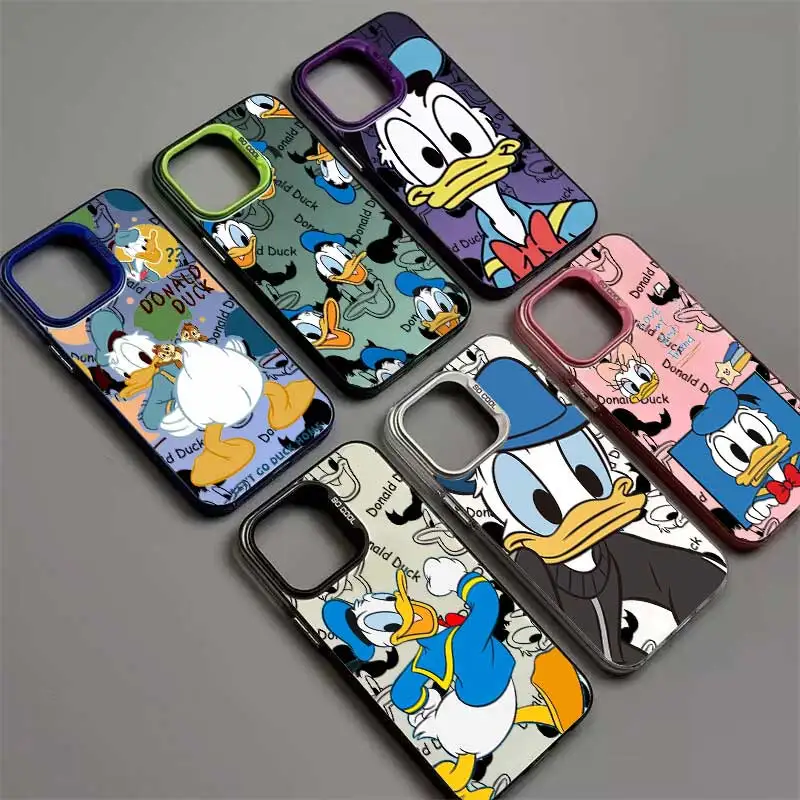 Disneys Cartoon Donalds Duck Phone Case for IPhone 16 15 14 13 12 11 Mini Pro Max X XR XSMAX 8 7 Plus Anti Fall Matte Back Cover