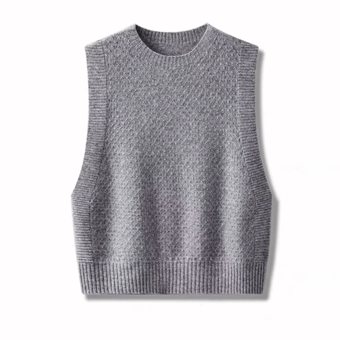 

Brand Women's Knitted Sleeveless round Neck Vest Autumn Fashionable Sweater Easy Wear Casual Loose Fit Ageless Design