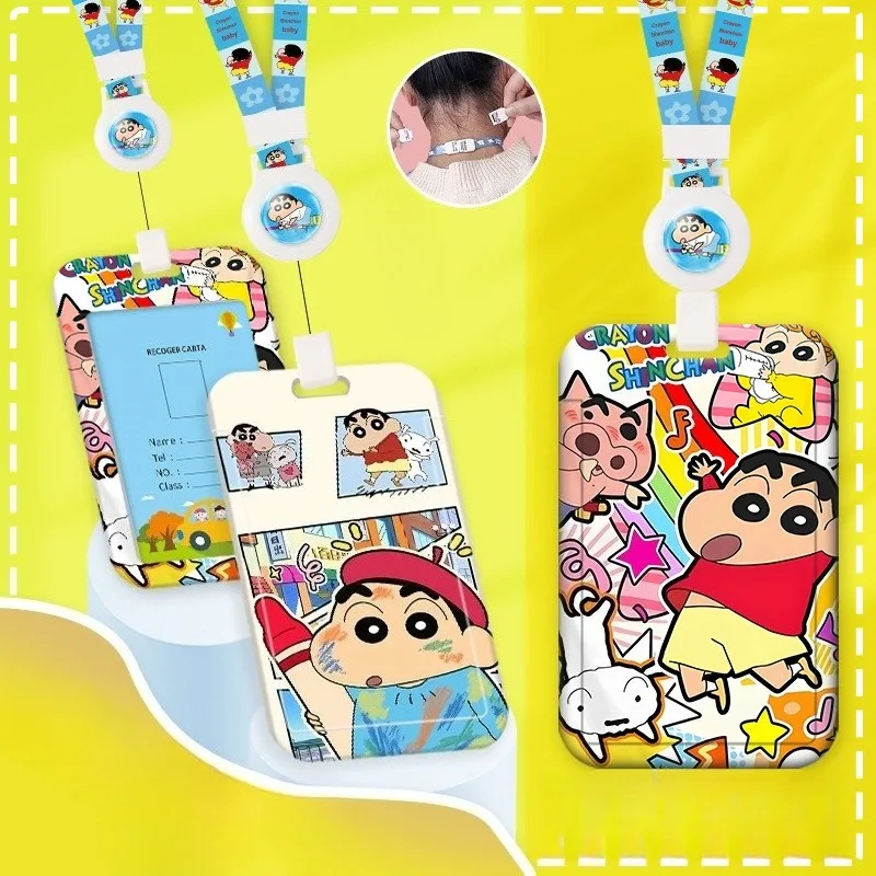 

Hot Kawaii Shinchan Series Card Holder Cartoon Characters Cute High Definition Print Telescopic Lanyard Card Holder Gift