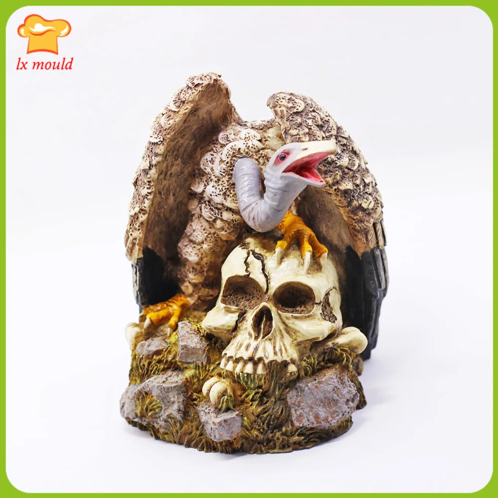 

Giant Skull Silicone Mold Candle Soap Handmade Plaster Epoxy Resin Silicone Moulds Vulture