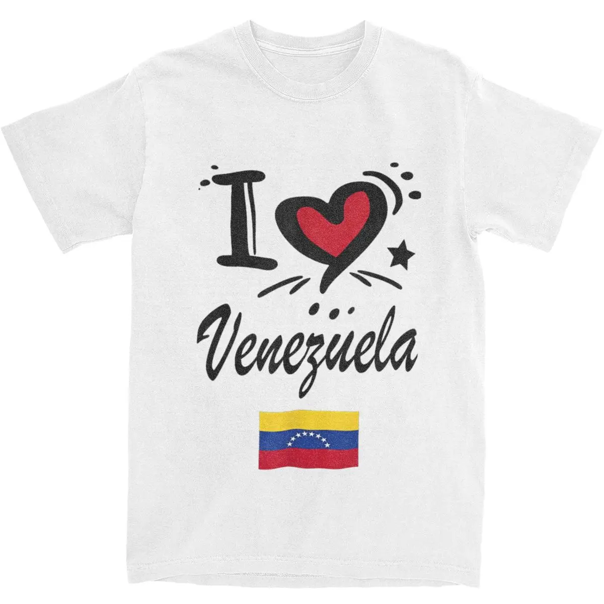 Venezuelan Shirt Camiseta Venezuela Flag Bandera Cotton T Shirts Trendy Cool Tshirt for Couple Basic Design Short Sleeve Tops