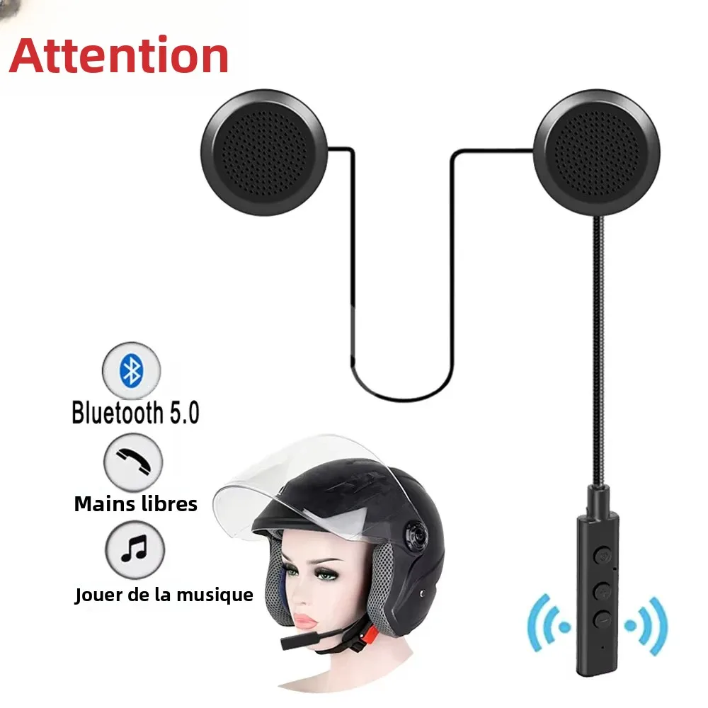 Velev Bluetooth casque de moto casque BT5.0 casque d'équitation sans fil Anti-interférence moto casque mains libres casques