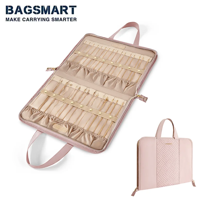 BAGSMART Large Capacity Jewelry Storage Box Portable Portable Jewelry Travel Case Necklace Watch Bracelet Women Earring Holder