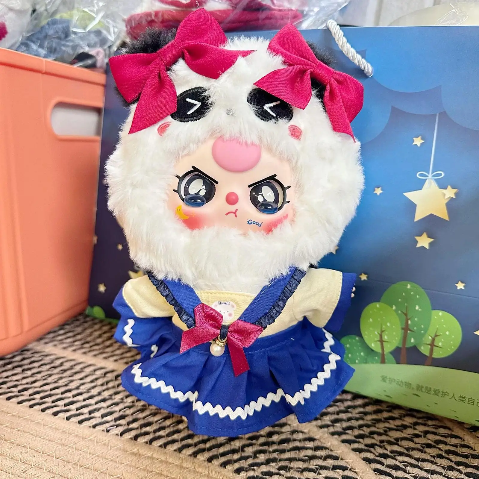 Doll Clothes Doll Clothing Hair Accessories Gifts Sailor Uniform with Headdress Costumes Doll Skirt Outfits for Cloth Dolls