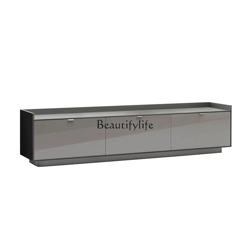 

Italian minimalist TV cabinet high-end piano paint storage side cabinet