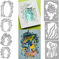 Forrest Collage Wycinanie matryc Ocean Wielowarstwowa ramka Metalowe wycinanie Szablon do scrapbookingu Karta podarunkowa DIY Home Decor