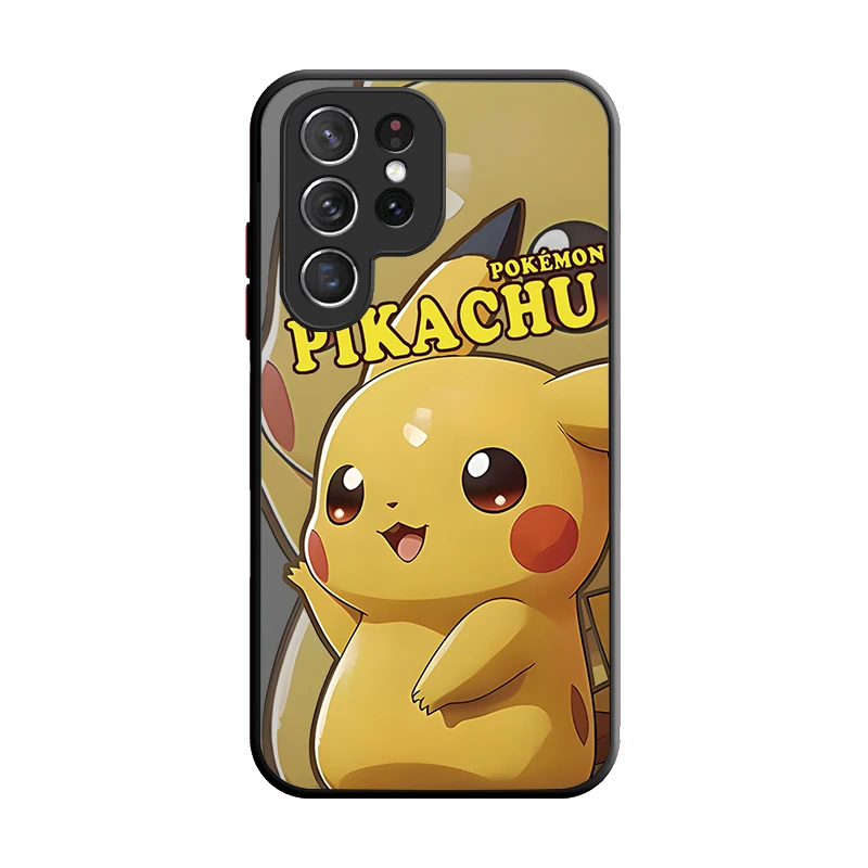 Lovely P-Pokemon Pikachu Case For Samsung Galaxy S24 S23 S22 Ultra S21 S20 FE S10 Plus Note 20 10 A15 A25 A35 A55 Silicone Etui