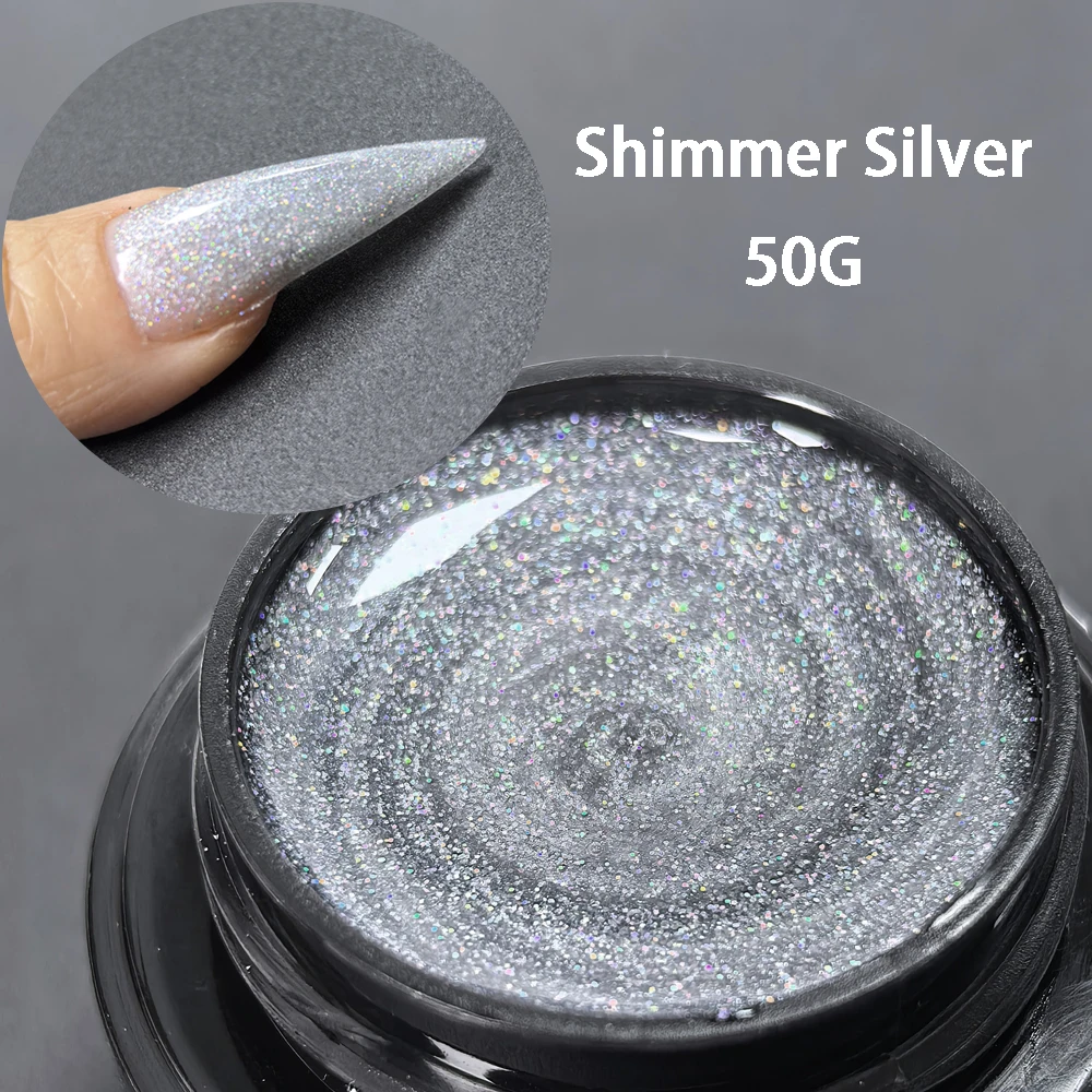 Jillnails Snow Sparkle Builder Nagelgel 100g/50g HEMA- und TPO-frei Schimmernd Glitzernd Rosa Lila Milchig für Nagelverlängerung und Modellierung