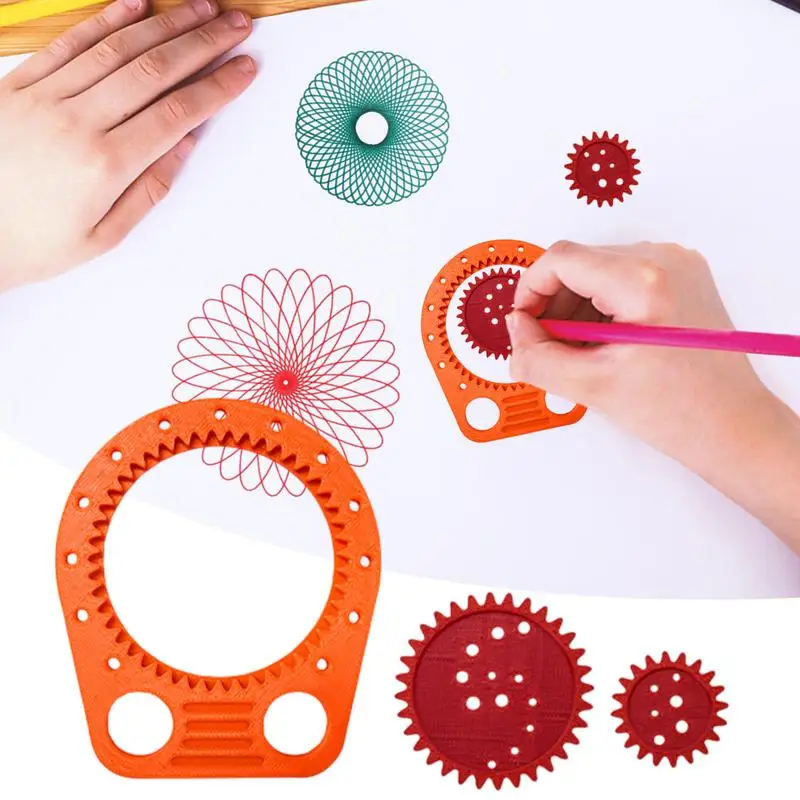 Спиральная линейка для рисования для детей, линейка для рисования геометрическим рисунком, 3D печатные спиральные трафареты с кривой для мальчиков и девочек, детские канцелярские принадлежности
