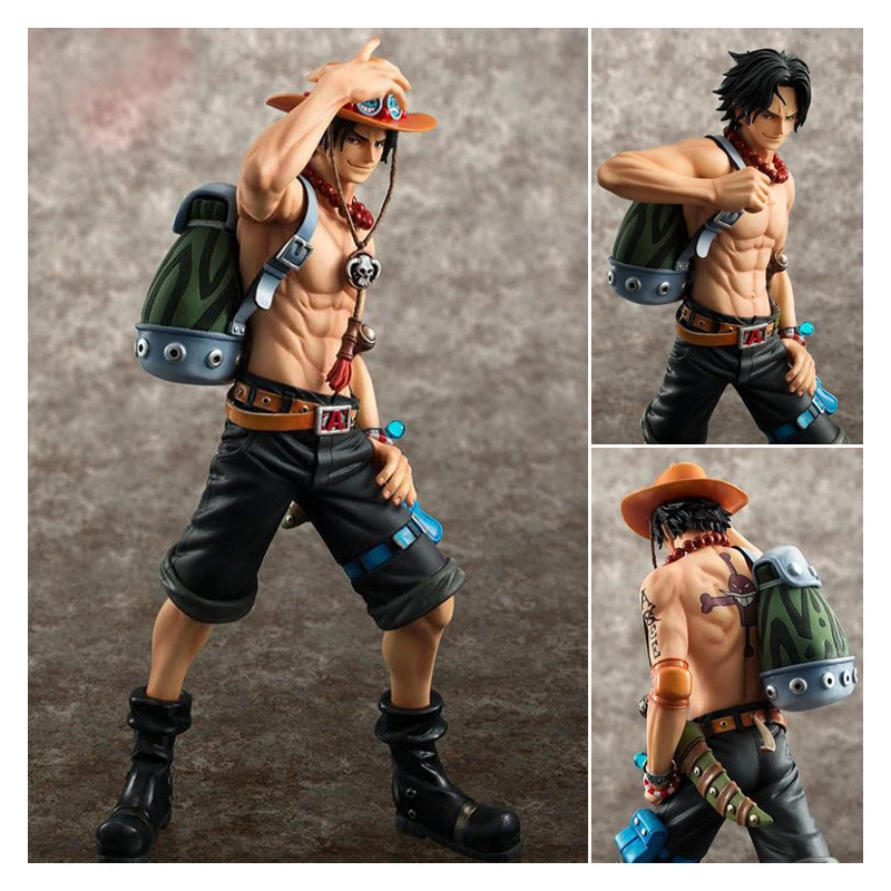 One Piece Portgas D Ace PVC Collectible Figure, 10th Anniversary Model With Backpack, Desktop Ornament, Birthday Present