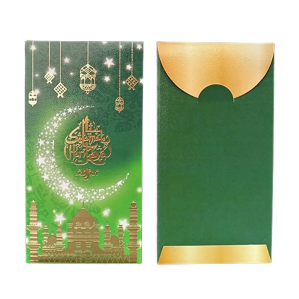 

6pcs Cartoon Eid Mubarak Envelopes Bless Words Elegant Pattern Ramadan Envelopes HongBao Paper Cash Envelopes Birthday Party