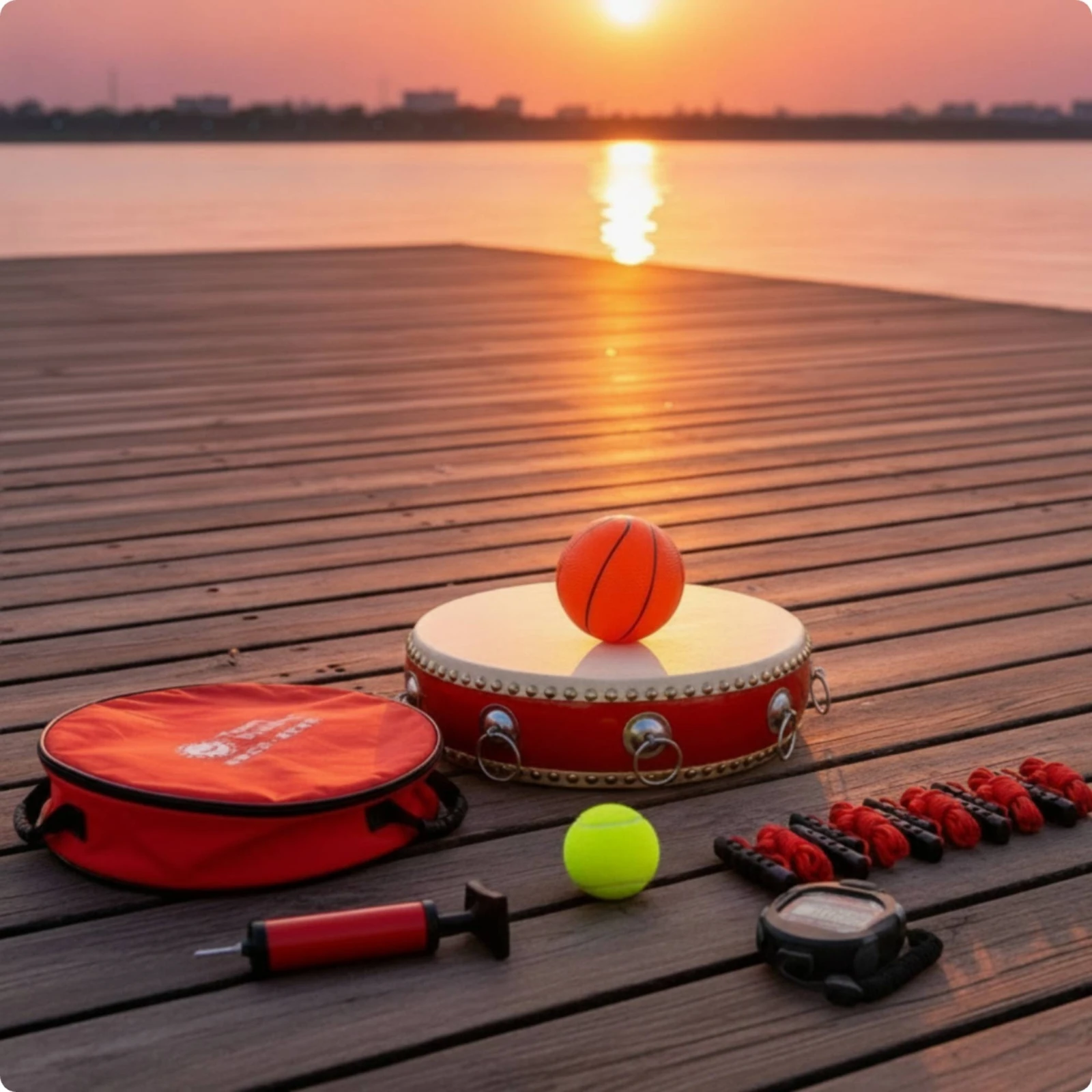 Drum with Rope Handles Portable Group Activity Drum Manual Coordination Beginner for Groups, Team Building, Field Day