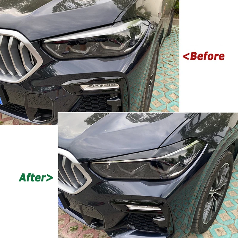 Car Front Headlight Eyebrows for BMW X5 G05 X6 G06 2019+ Eyelids Eyelash Exterior Modified Tuning Car Accessories Aftermarket
