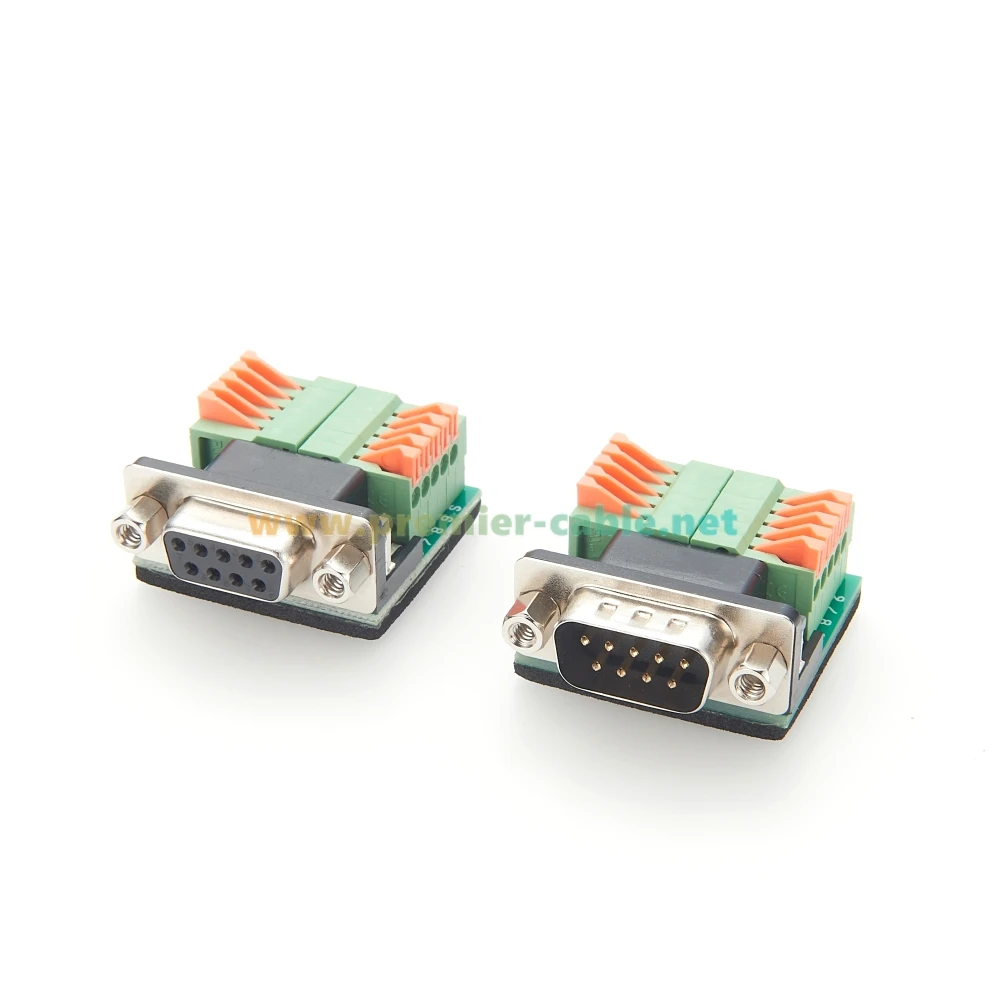 DB9-Buchse, lötfreier Anschlussblock, D-Sub 9-Pin zu Schnellverdrahtungs-Federpress-Crimp-Breakout-Board-Adapter – Detail 3