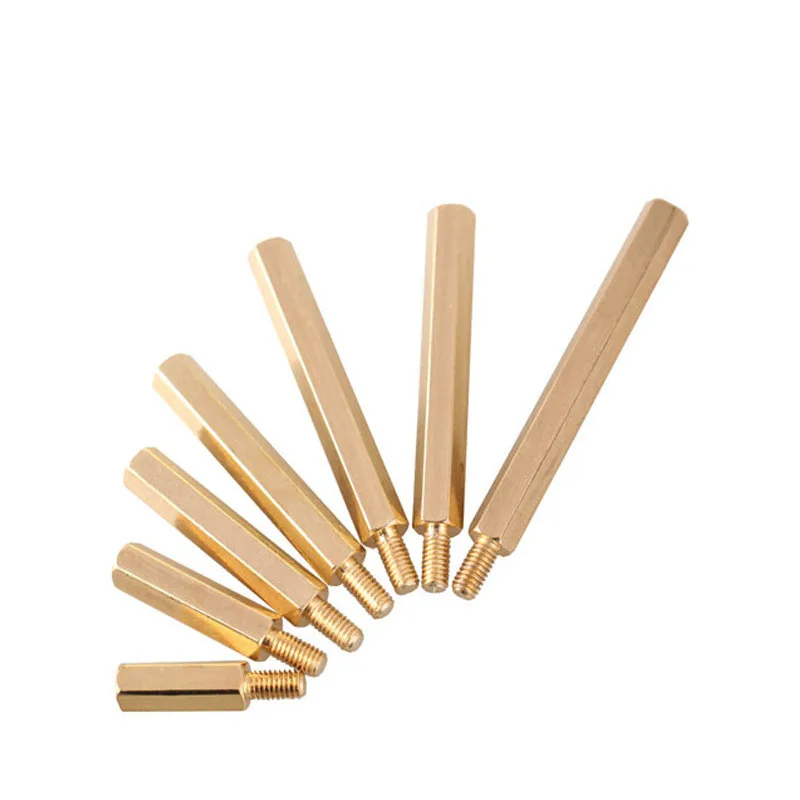 50 pcs M3 Series M3*L+E(6mm) Brass Copper M3 Hex Column Standoff Support Spacer Pillar PCB Board Male to Female