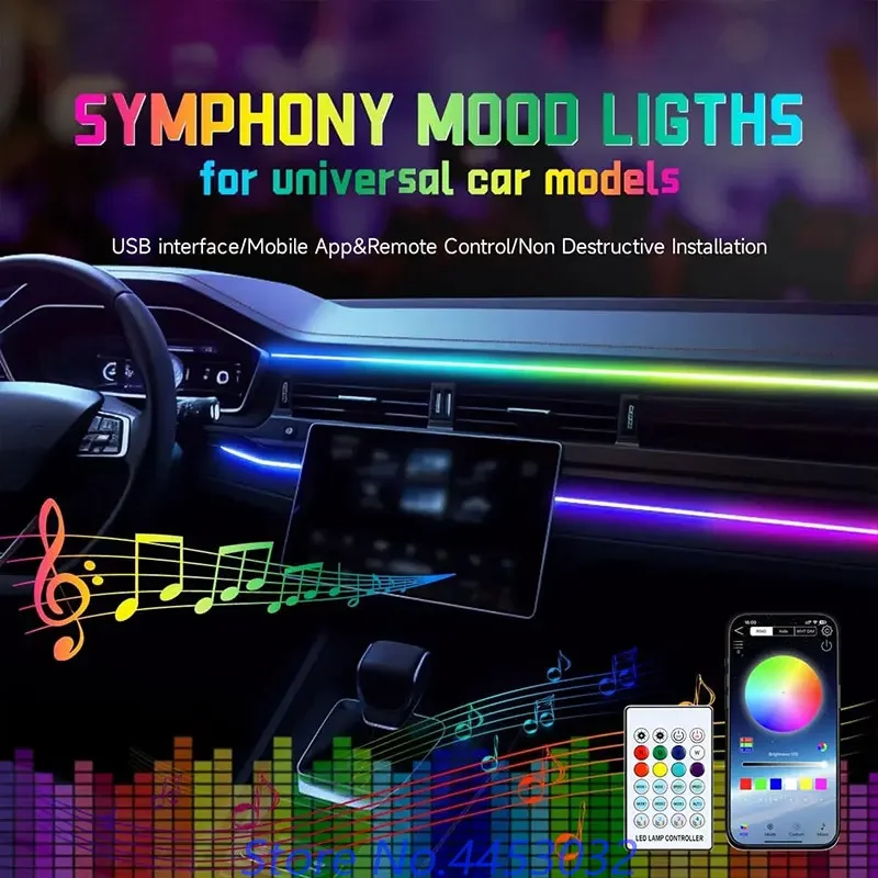New Car Dashboard Atmosphere Light For Maserati Quattroporte Ghibli Levante GranTurismo GranCabrio Multicolor Music Sync USB