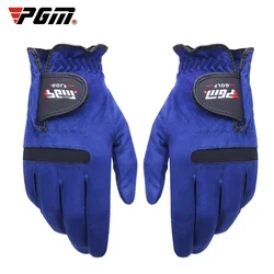 PGM Men Golf Gloves Blue Superfiber Cloth Sport Hand Glove Wear Single Left Right Handed Breathable Skid-proof Protective ST004