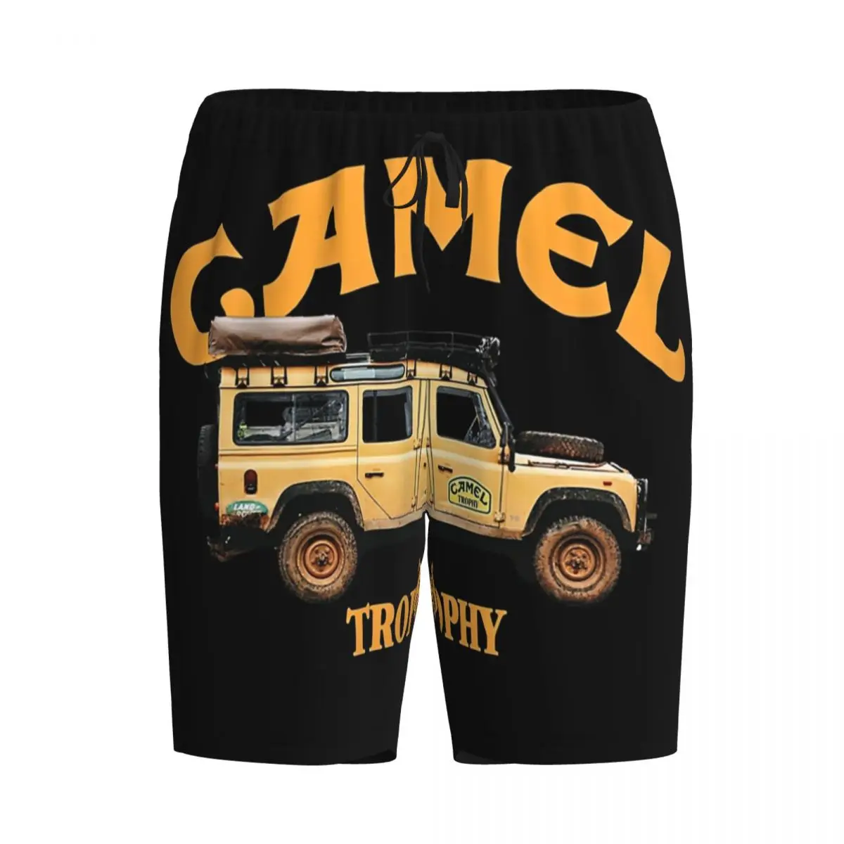 Pantalones cortos de pijama con estampado personalizado para hombre, ropa de dormir con bolsillos, color Camel Trophy