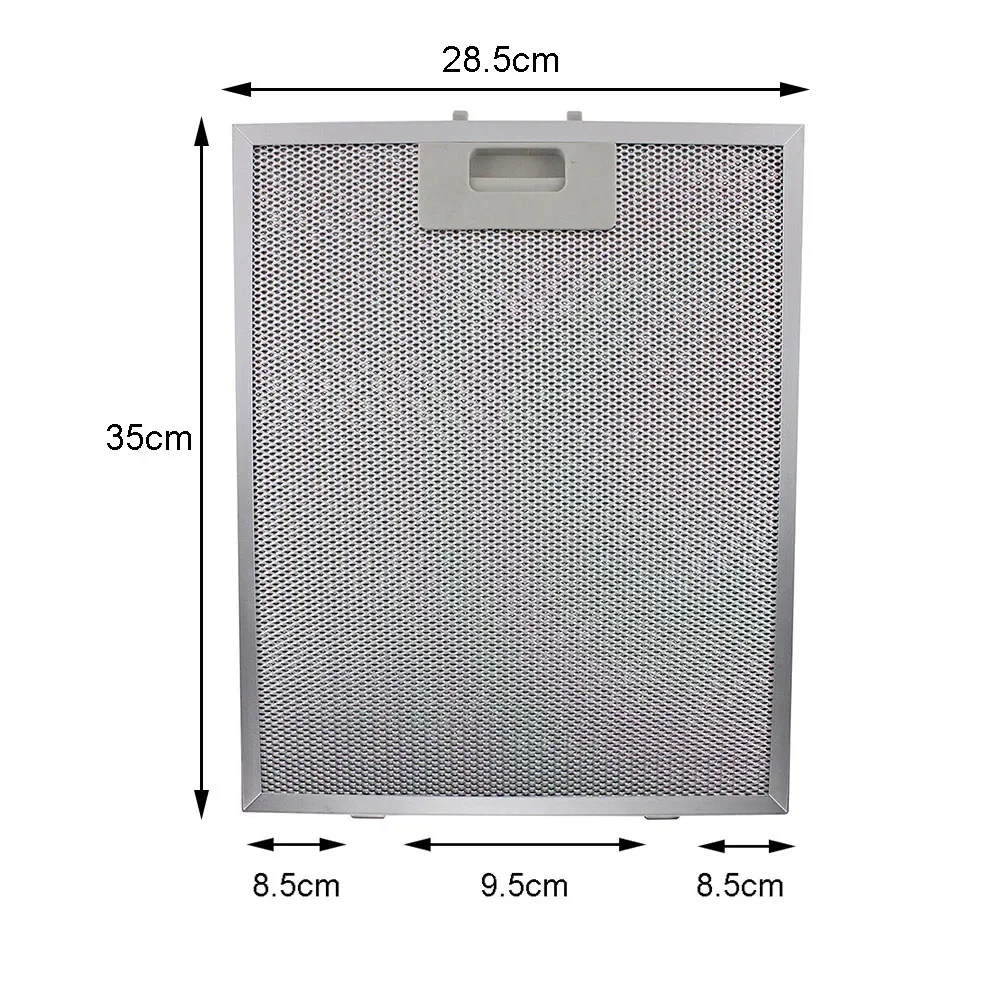 Filtros de exaustor de prata, extrator de malha de metal, filtro de ventilação, 350x285x9mm, extrator de cozinha, aspirador de ventilação