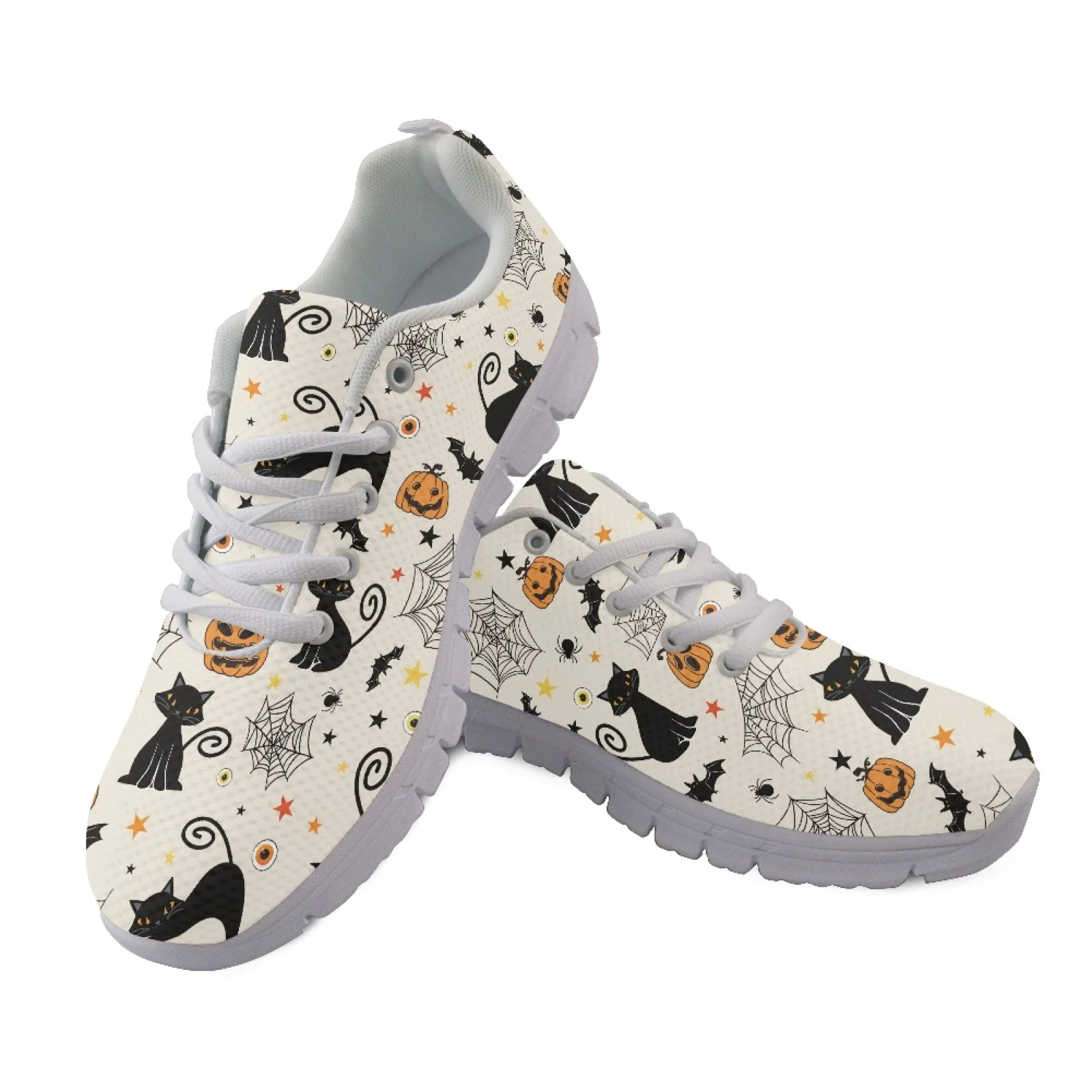 Coloranimal Spider Web Design Mens Athletic Trainers Breathable Lace Up Womens Athletic Walking Sneakers for Gym