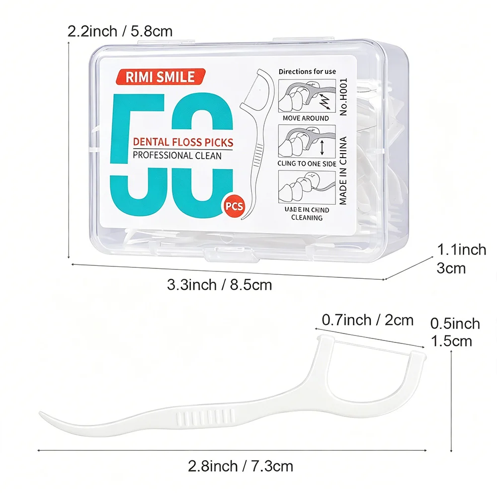 1000/500/200/100/50Pcs Smooth Dental Floss Sticks Better Than Toothpicks, Dual Use Safe Gum-Friendly Floss Picks Remove Food Deb