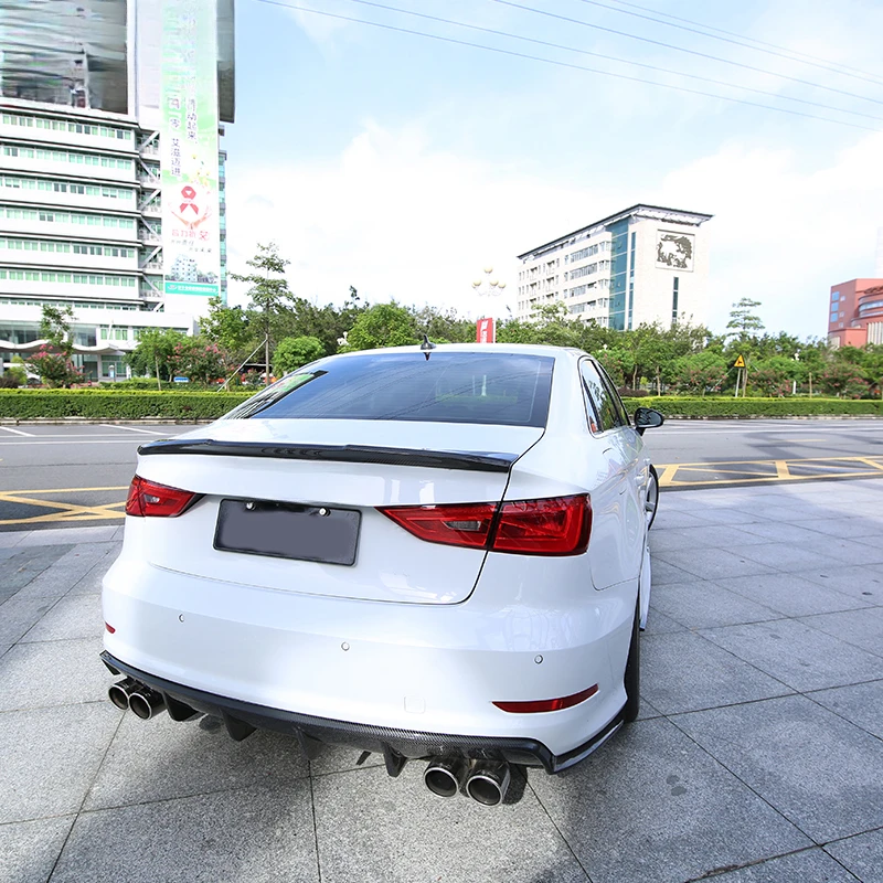 High Quality Carbon Fiber Car Body Kit Including Front Lip Rear Diffuser Side Skirts Fit Audi A3 2013-2016 Tuning Parts view 6