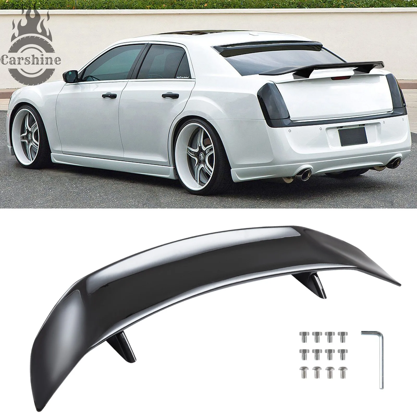 

For Chrysler 300 Sedan GT Racing Glossy Black 47" Rear Trunk Spoiler Wing Lip