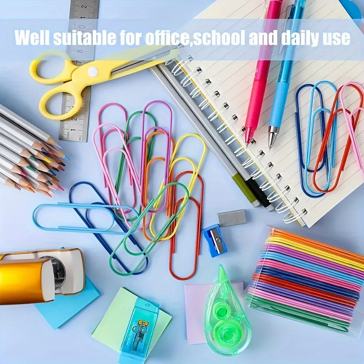 Large Paper Clips 6 Colors Rust-Proof Metal Fixed Color Paper Clips Big Cute Clip for Office Supplies And Stationery