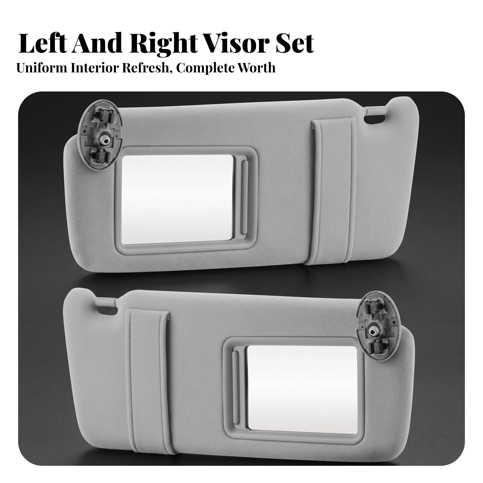 Sun Visor with Mirror Compatible Automotive Sunshade Car Part clothCovered Easy Installation for Commuters, Daily Driving