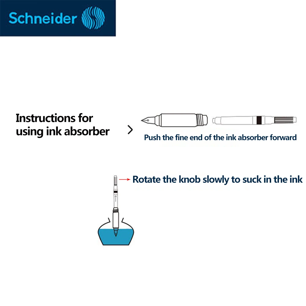 1 PC Germany Schneider Fountain Pen Refill Ink Converter Pump Cartridges Ink Absorber 9999 European Standard General Stationery