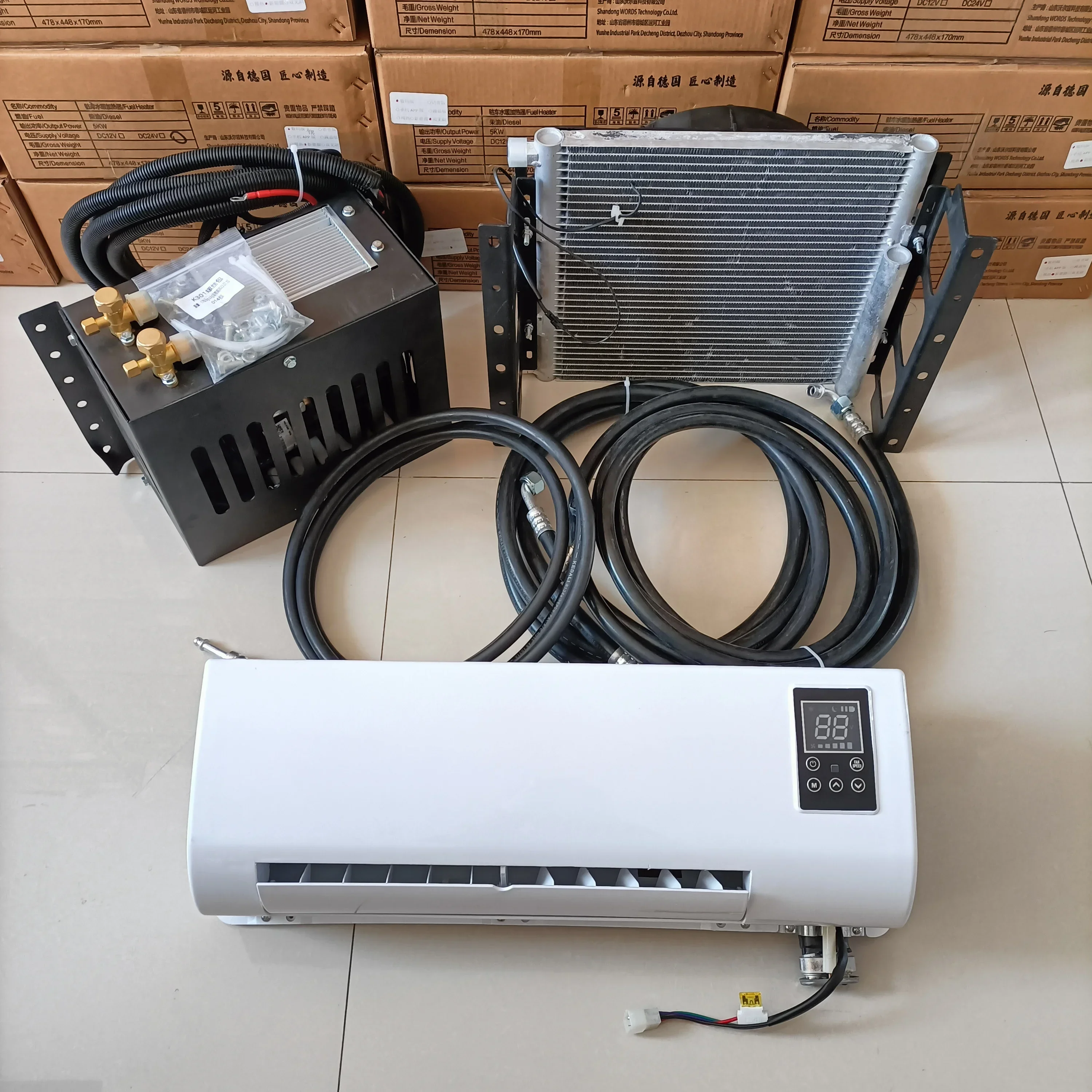 12v/24v parking air conditioner air cooler split parking air conditioner truck automobile engineering vehicle