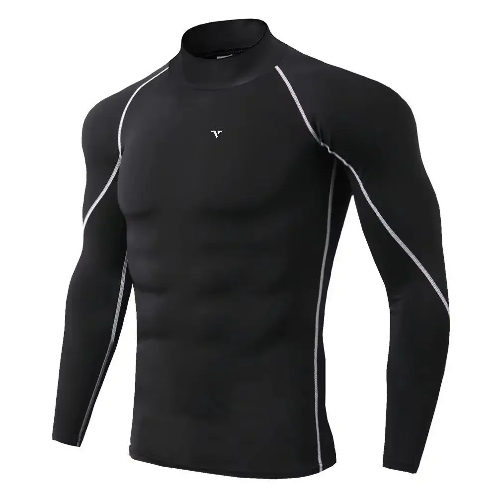 Men Sport T-shirt Quick Dry Bodybuilding Running Shirt Long Sleeve Compression Top Gym T Shirt Men Fitness Tight Men Underwear