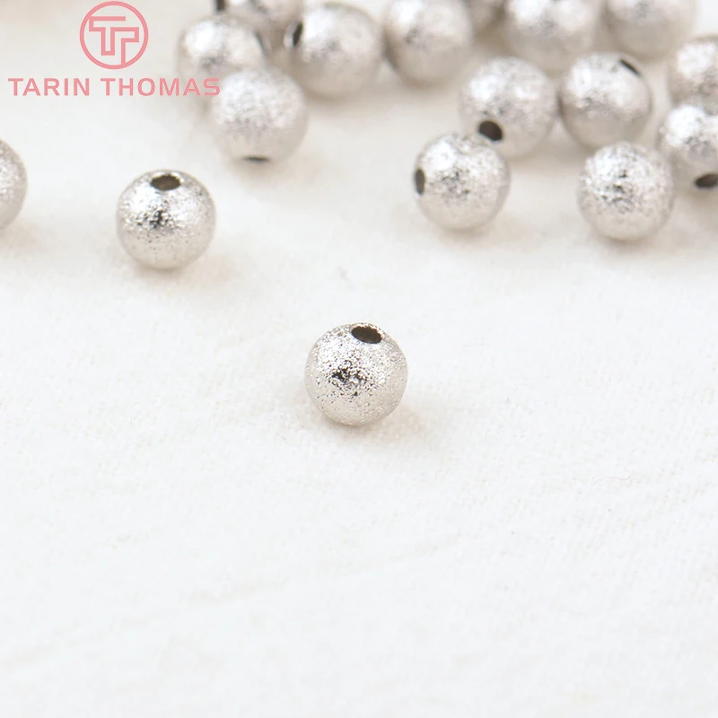 (3516)20PCS 3MM 4MM 5MM 6MM 24K Gold Color Plated Brass Matte Round Beads High Quality Diy Jewelry Accessories