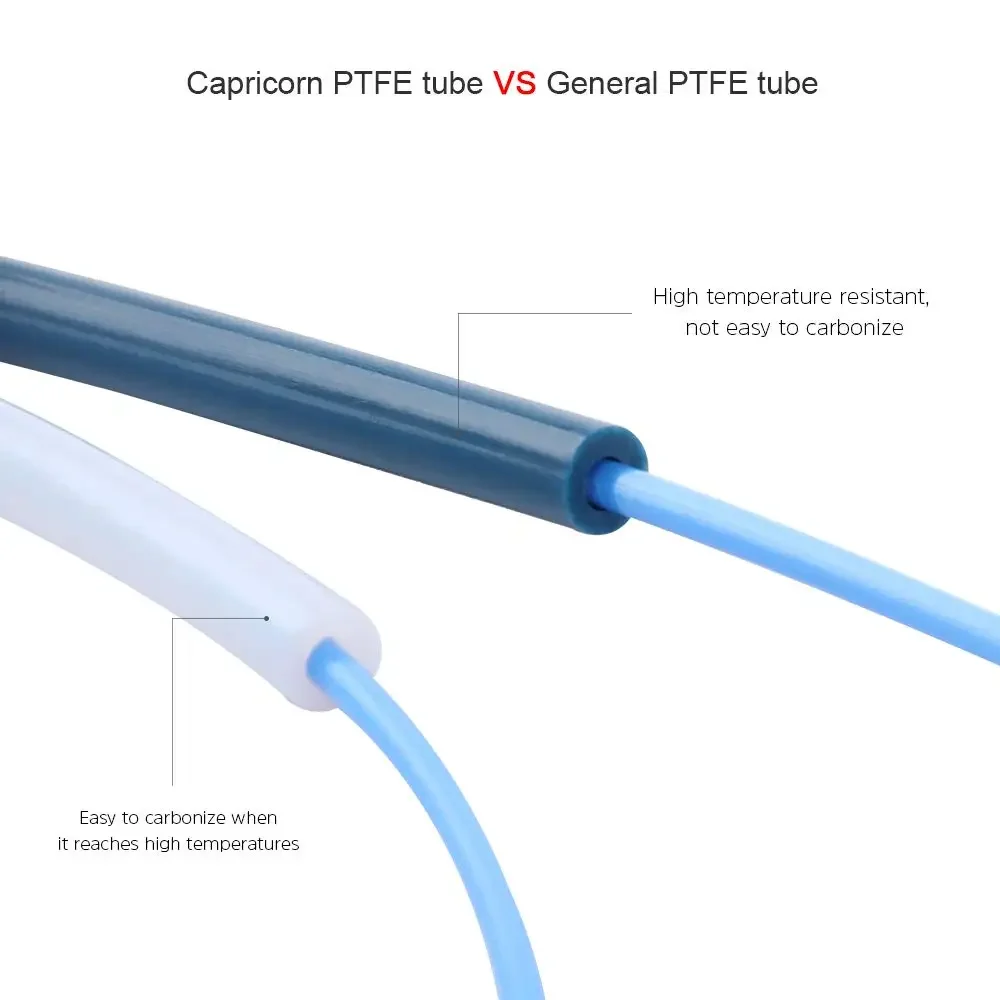 Capricornio Bowden PTFE Tubo 1M 1.75MM Filamento con 2X PC4-M6 & 2X PC4-M10 Racores Neumatici & Cortador de Tubo