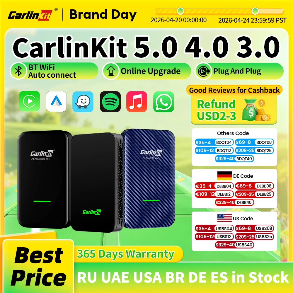 

CarlinKit 5,0 4,0 3,0 CarPlay беспроводной активатор с автоматическим подключением для Audi Porshe Benz VW Volvo Toyota Plug&Play MP4 MP5 Play