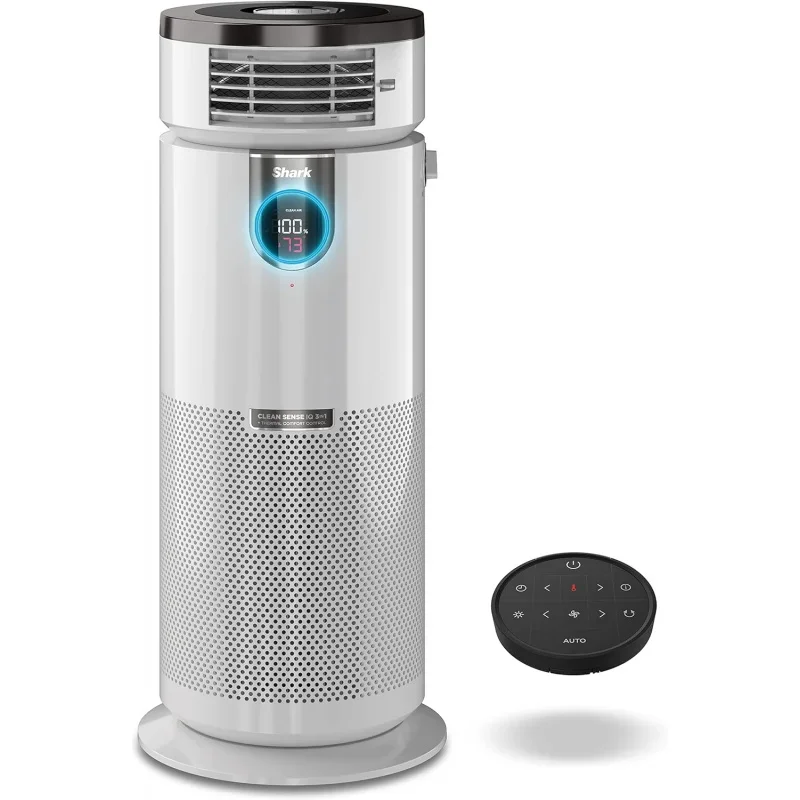 QWShark HC502 3-in-1 Clean Sense Air Purifier MAX,Heater;Fan,Oscillating,Captures 99.98% of Particles for Clean Air,White