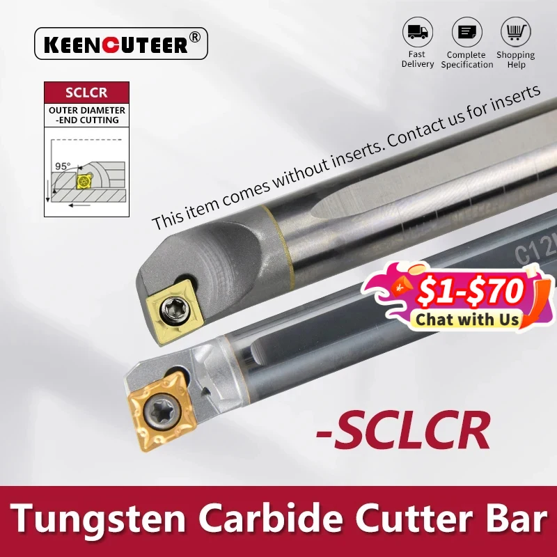 Tungsten Carbide SCLCR06 SCLCR09 SCLCR Holder for C08K C10K C12M Mechanical Lathe Internal Cooling Tool Holder