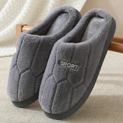 Pantoufles en coton coordonnantes pour hommes, chaussures d'intérieur chaudes, chaussures en peluche, pantoufles à plateforme, maison, hiver