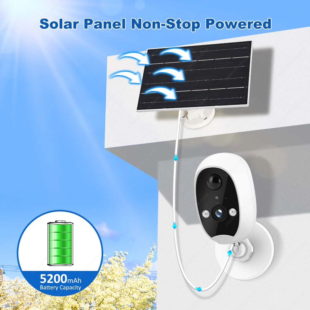 Tuya Solar Security Camera Outdoor 1080P WiFi Surveillance Camera With Solar Panel Human Detection Smart Home CCTV Camera Alexa