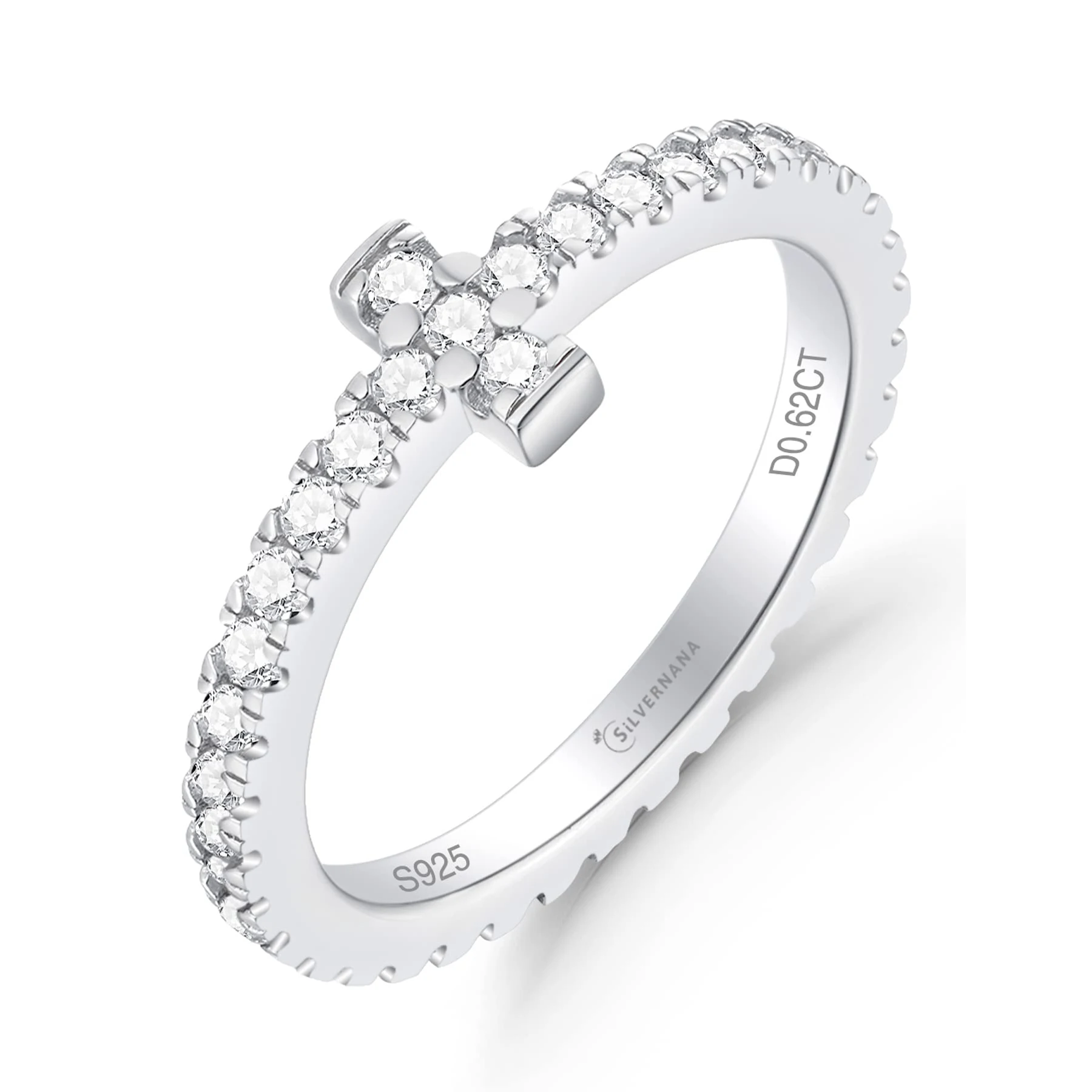 

Sun Star Fine Ring Support Customization Logo Pure 925 Silver White Gold Plated Full Pave Moissanite Diamond Rings for Women