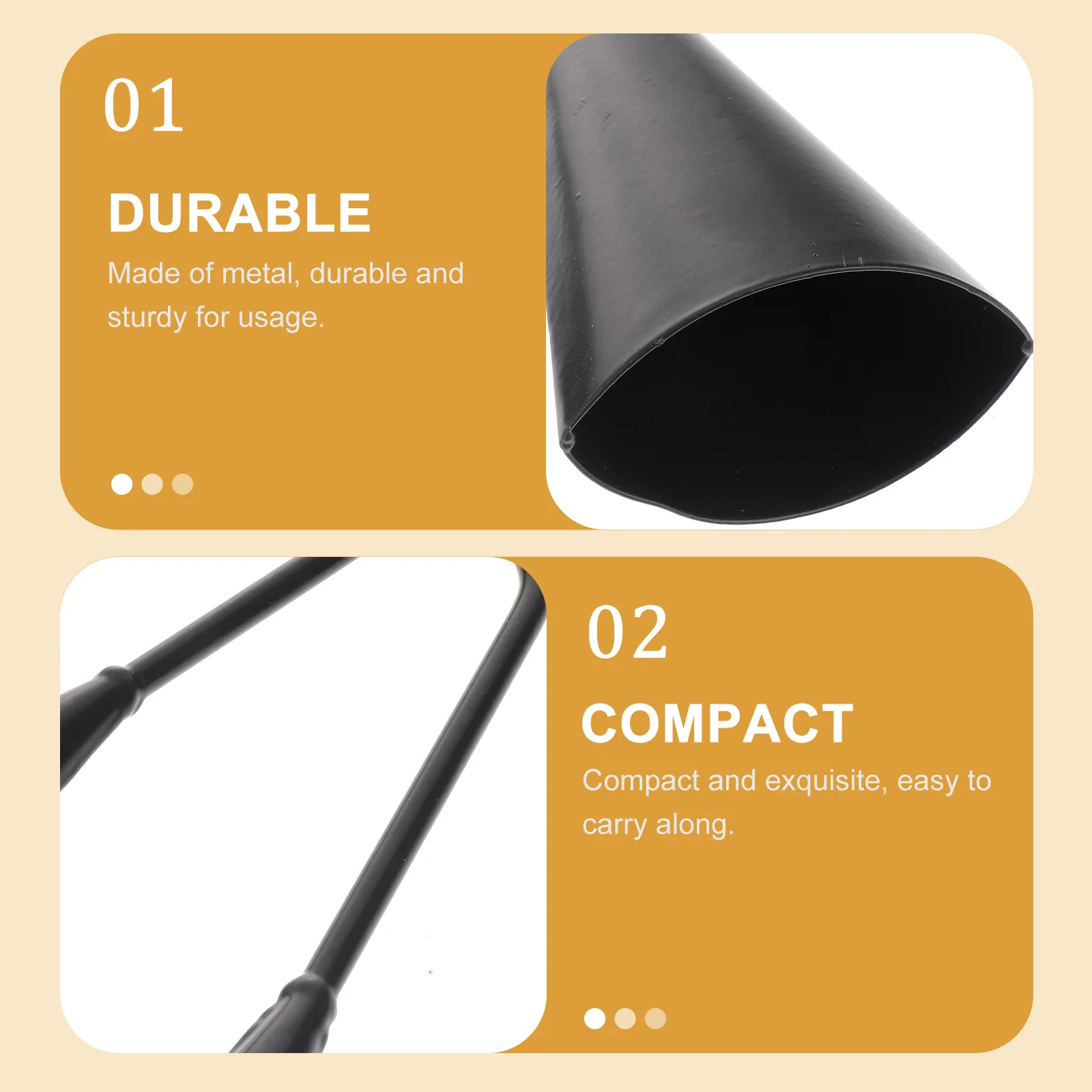 

Premium Metal Cowbells Black Large Size Strong Iron Build Ideal for Classroom Activities Door Chime and Celebration Events