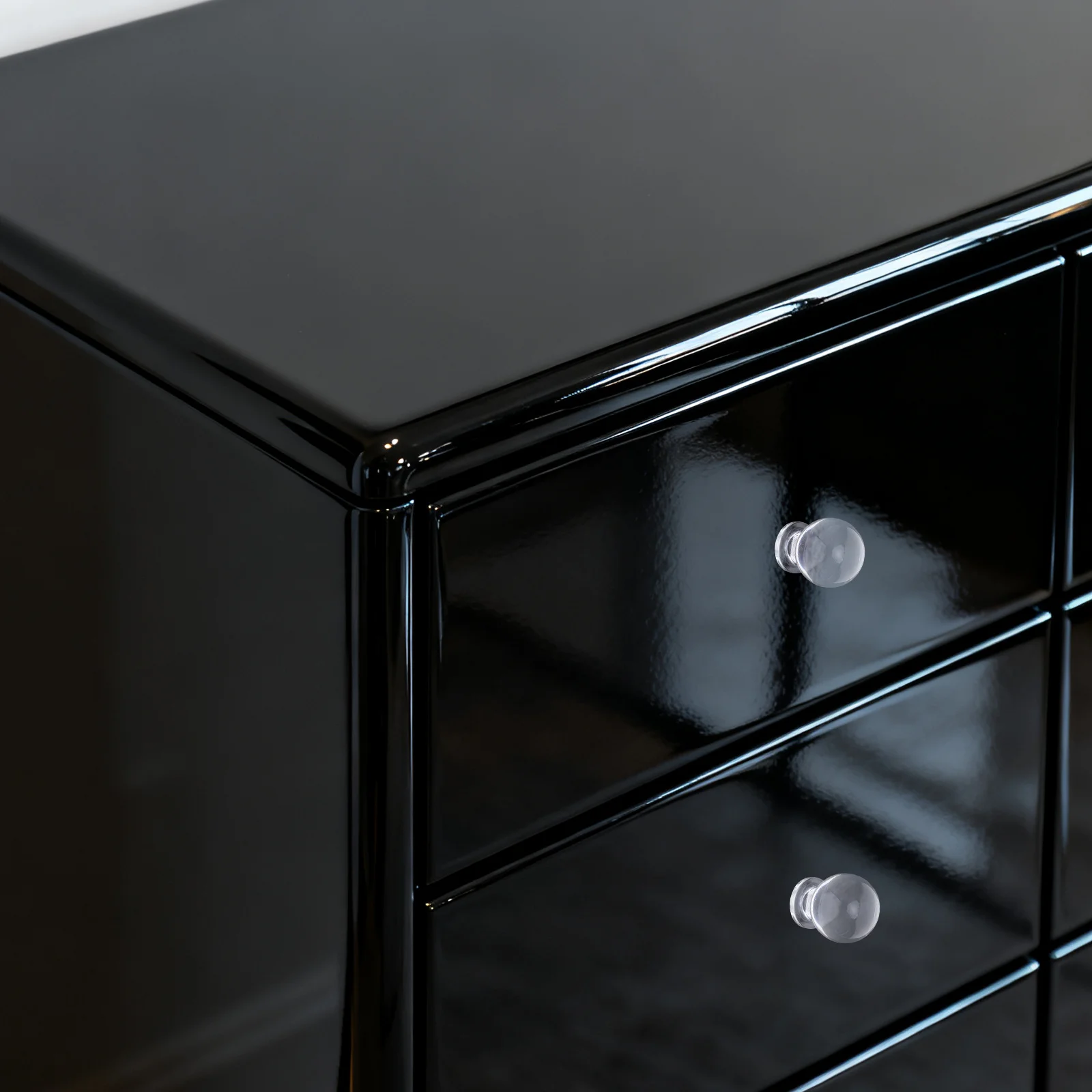 12Pcs Transparent Acrylic Round Ball Knobs Sturdy Comfortable Grip for Closet Doors Cupboard Panels Dresser Drawers