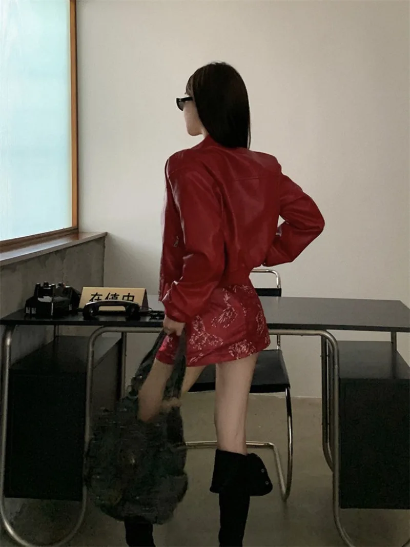 Design Sense – veste de rue en cuir Pu pour femme, haut ample et amincissant, nouvelle collection printemps