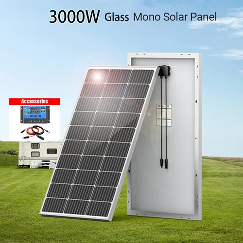 가정용 3000W 태양 전지 패널 12V RV 캠핑 캐빈 해양 보트 Motorhome 오프 그리드 용 고효율 태양 광 모듈 전원 충전기